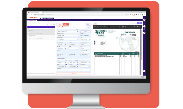 Invoice Automation on a desktop screen