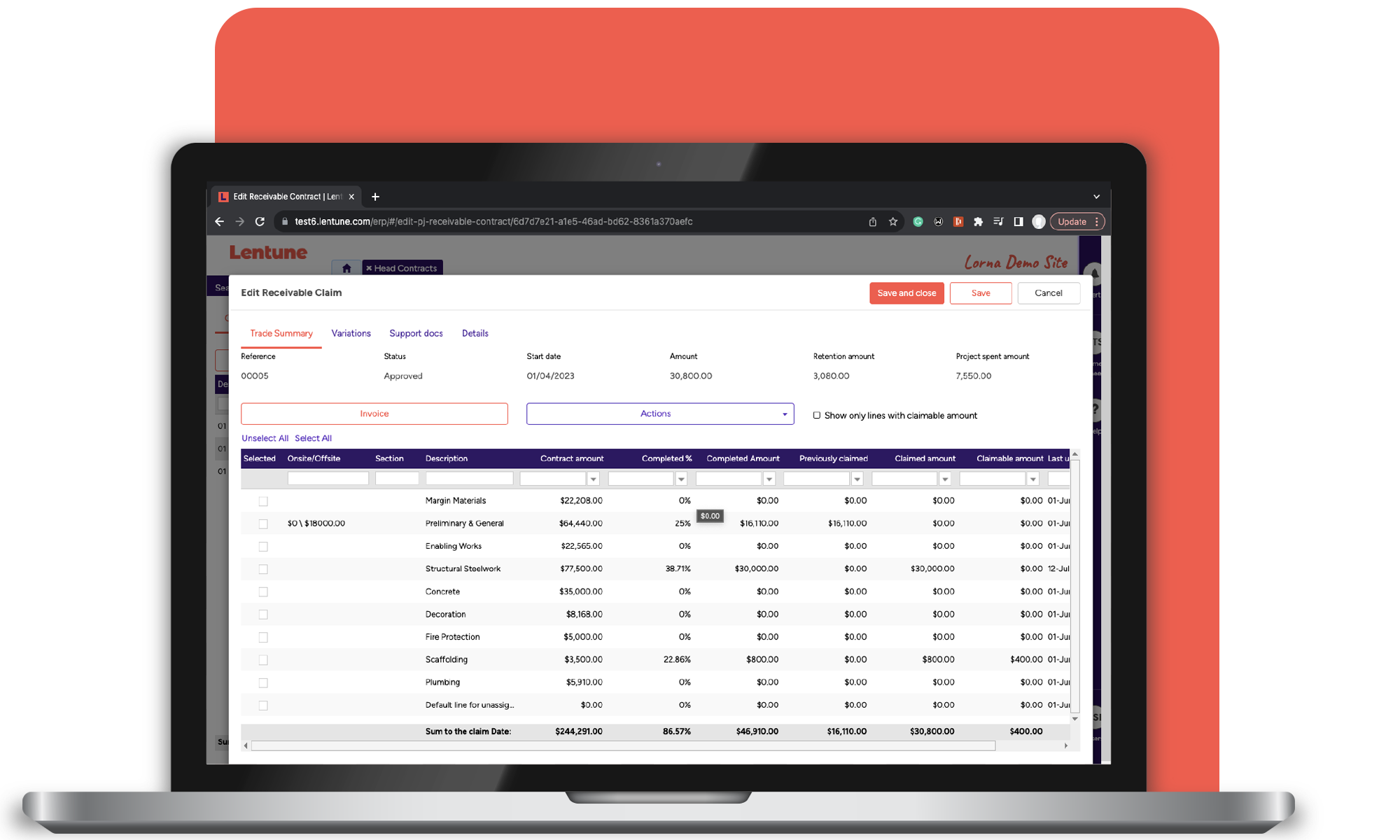 Construction Progress Claims Software | Lentune