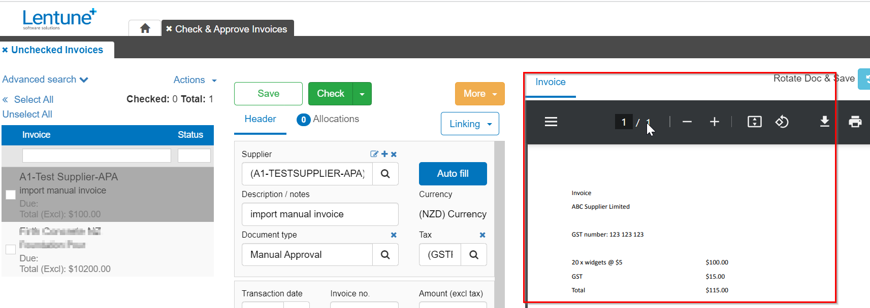 Manually add an Invoice to your Invoice Automation