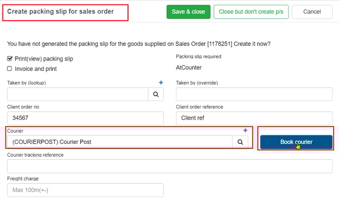 Book Courier in Sales Order-1