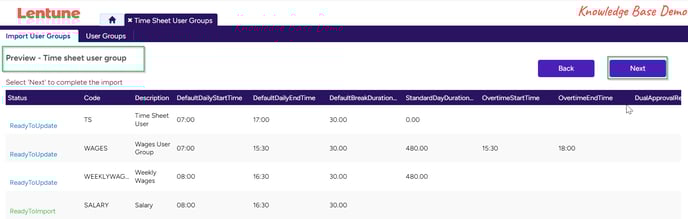 Import Time Sheet User Groups and Time Sheet Entry Types-4