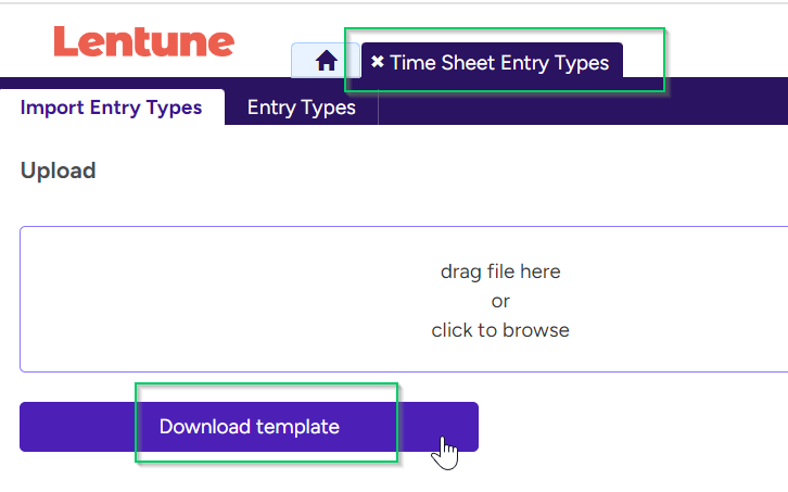 Import Time Sheet User Groups and Time Sheet Entry Types