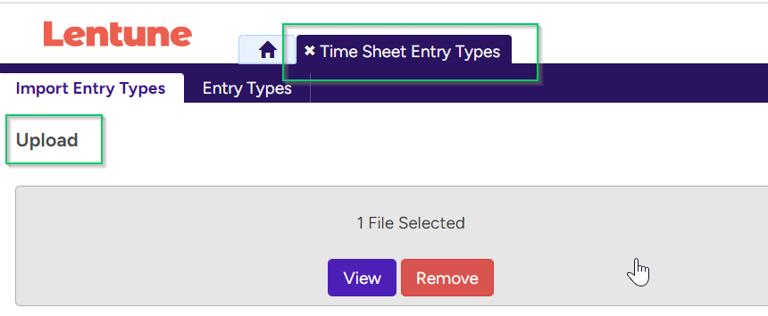 Import Time Sheet User Groups and Time Sheet Entry Types