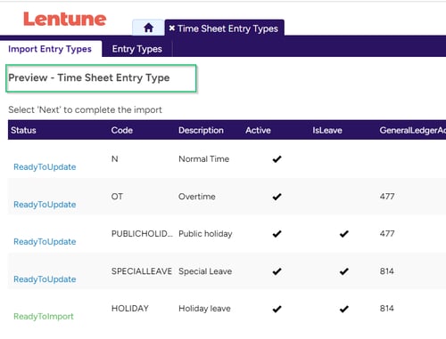 Import Time Sheet User Groups and Time Sheet Entry Types-9