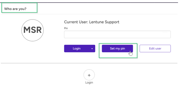 Logging in to Lentune