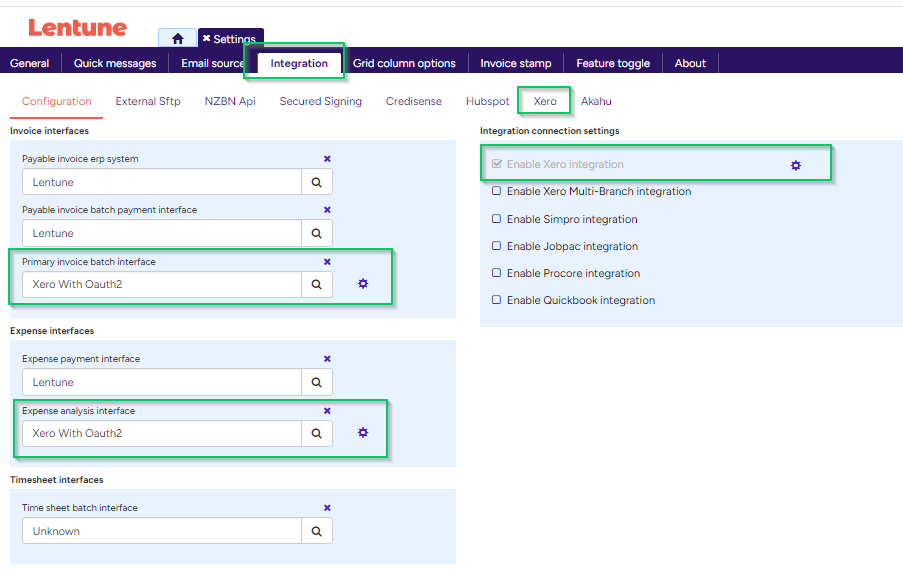 Getting started with Lentune to Xero Integration - the quick view