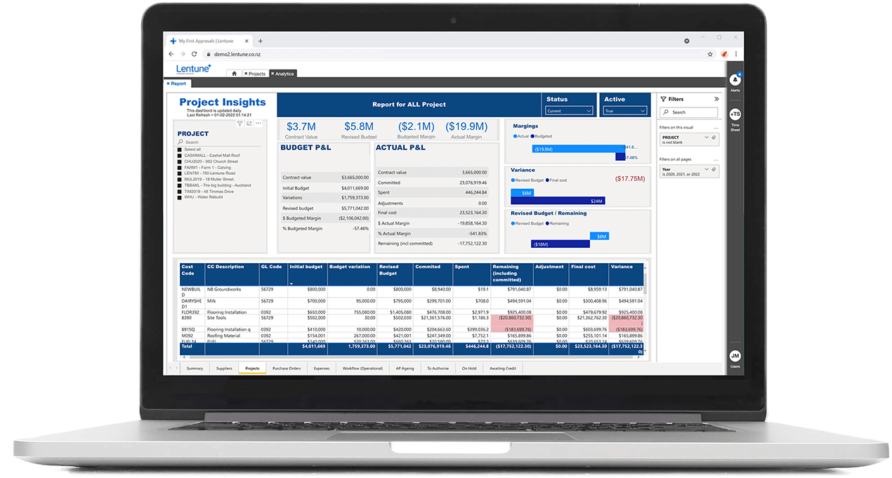 Project Insights on Laptop