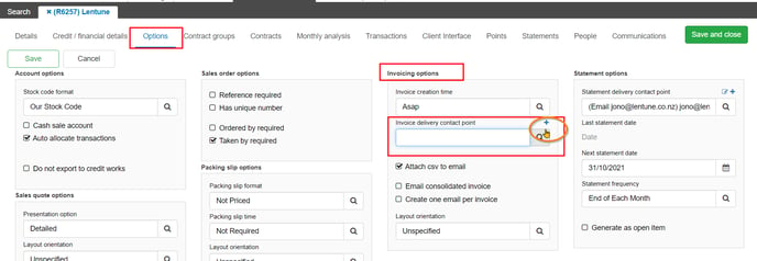 REceivable Account Invoice contact point-1